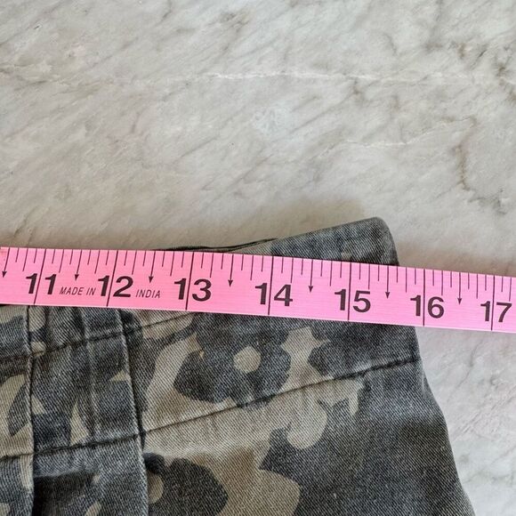 Anthropologie Amadi Pants size L Camo Floral High Rise Elastic Pants cotton - Picture 6 of 8